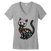 loco coco skul cat Women's V-Neck T-Shirt