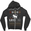 santa leo christmas ugly t shirts Zipper Hoodie