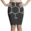Caffeine Molecule Pencil Skirts
