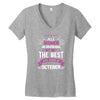 All Women Created Equal But The Best Born In October Women's V-Neck T-Shirt