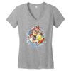 shining splash koi Women's V-Neck T-Shirt