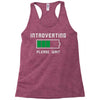 low battery introvert pun humor Racerback Tank