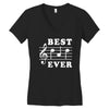 Best Dad Ever Funny Music Note Women's V-Neck T-Shirt
