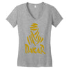 uomo dakar stampa oro moto deserto parigi africa sport Women's V-Neck T-Shirt