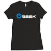 geek' (power on button) Ladies Fitted T-Shirt