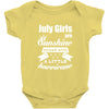 July Girls Are Sunshine Mixed With A Little Hurricane Baby Bodysuit