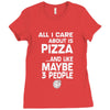 care about pizza and 3 people girls Ladies Fitted T-Shirt