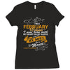 I'm a february woman I was born with my heart Ladies Fitted T-Shirt