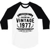 Genuine Premium Vintage 1977 Classic Perfectly Aged Limited Edition 3/4 Sleeve Shirt