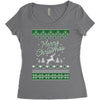 merry christmas ugly christmas sweater Women's Triblend Scoop T-shirt