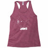 jaws chalk board movie licensed cotton blend adult Racerback Tank