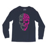 two coloured patterned skull   mens funny Long Sleeve Shirts