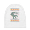 ugly dinosaur merry christmas Baby Beanies
