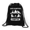 Life Is Better Around The Campfire Drawstring Bags