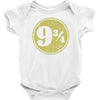 nine and three quarters Baby Onesie