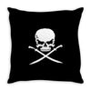 biker pirate skull bones swords Throw Pillow