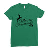 merry christmas flower Ladies Fitted T-Shirt