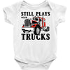 still plays with trucks family matching Baby Bodysuit