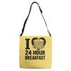 24 hour breakfast Adjustable Strap Totes