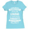 Super Cool Grandad Of A Freaking Awesome Granddaughter Ladies Fitted T-Shirt