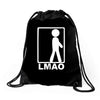 lmao laughing Drawstring Bags