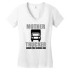 mother trucker doing the school run Women's V-Neck T-Shirt