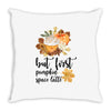 but first pumpkin space latte Throw Pillow