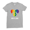 Love is Love Heart Ladies Fitted T-Shirt