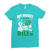 my husky is in charge! Ladies Fitted T-Shirt