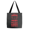 horror movies, pizza and beer Tote Bags