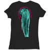 headphones girl Ladies Fitted T-Shirt