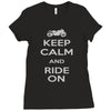 keep calm and ride on Ladies Fitted T-Shirt