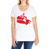 Canada Continent Roots Ladies Curvy T-Shirt