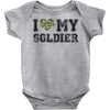 i love my soldier regular camouflage Baby Bodysuit