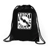 vinyl rules Drawstring Bags