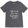 tattoos got me swiping right girls V-Neck Tee