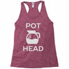 pot head coffee lover Racerback Tank