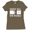 geeks will save the world mac version (2) Ladies Fitted T-Shirt