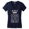 queens are born in february Women's V-Neck T-Shirt