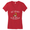 she's beauty she' grace t shirt chicken farm Women's V-Neck T-Shirt