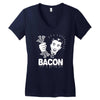 love bacont fun ny Women's V-Neck T-Shirt