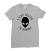 i don't believe in humans Ladies Fitted T-Shirt