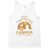 what happens in camper stays in camper vintage style camp funny Tank Top