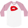 lips red kiss passion girl 3/4 Sleeve Shirt