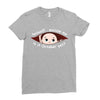 October Peeking Out Baby Boy Ladies Fitted T-Shirt