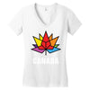 Canada Leaf LGBT Women's V-Neck T-Shirt