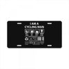 I Am A Cycling Man white letter License Plate