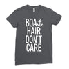 boat hair don't care Ladies Fitted T-Shirt