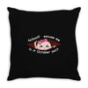 October Peeking Out Asian Baby Girl Throw Pillow