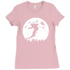skiier moon moonlight silhouett Ladies Fitted T-Shirt